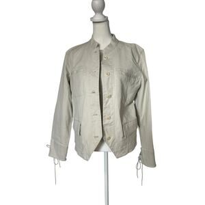 Christopher and Banks Beige Stretch Utility Jacket Women Medium
